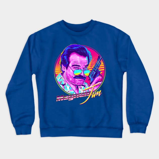 Magnum Jim Crewneck Sweatshirt by zerobriant